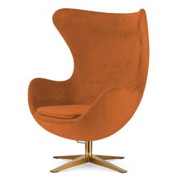 Fotel Egg Jajo Premium Velvet Treviso Aksamitny Welur obrotowy z funkcją bujania Złota szeroka Rudy (5187-26) Rudy (5187-26)
