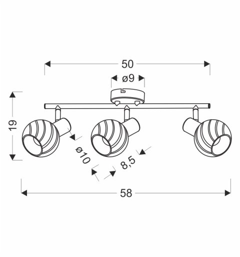 GRANO lampa sufitowa czekoladowy 3x40W E14 klosz biały