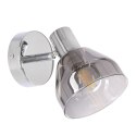 GRAZIA lampa kinkiet chromowy 1x40W E14 klosz dymiony