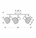 Juicy lampa sufitowa listwa czarny 3x40W E14 klosz czarny