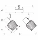 MITURA lampa sufitowa czarny 2x40W E27 klosz dymiony