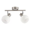 NOVO lampa sufitowa listwa satyna nikiel 2x40W E14 klosz biały
