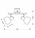 NOVO lampa sufitowa listwa satyna nikiel 2x40W E14 klosz biały