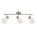 NOVO lampa sufitowa listwa satyna nikiel 3x40W E14 klosz biały