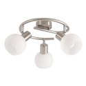 NOVO lampa sufitowa spirala satyna nikiel 3x40W E14 klosz biały