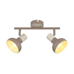 PUERTO lampa sufitowa listwa kaszmirowy+efekt drewna 2x40W E14 klosz brązowy