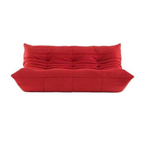 Designerska sofa 180 cm Prasto w kolorze czerwonym - falowany kształt