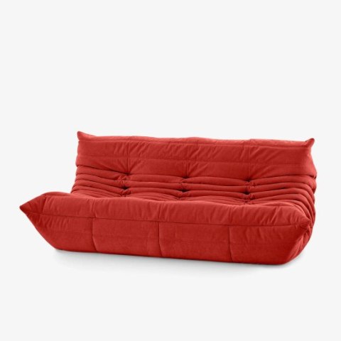 Designerska sofa 180 cm Prasto w kolorze czerwonym - falowany kształt