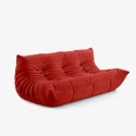 Designerska sofa 180 cm Prasto w kolorze czerwonym - falowany kształt