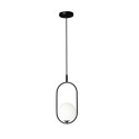 Lampa wisząca CORDEL elegancka - czarna z białym kloszem kulką - nowoczesne oświetlenie salonu i łazienki 1x G9 LED