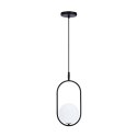 Lampa wisząca CORDEL elegancka - czarna z białym kloszem kulką - nowoczesne oświetlenie salonu i łazienki 1x G9 LED