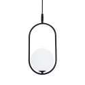 Lampa wisząca CORDEL elegancka - czarna z białym kloszem kulką - nowoczesne oświetlenie salonu i łazienki 1x G9 LED
