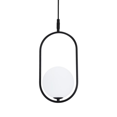 Lampa wisząca CORDEL elegancka - czarna z białym kloszem kulką - nowoczesne oświetlenie salonu i łazienki 1x G9 LED