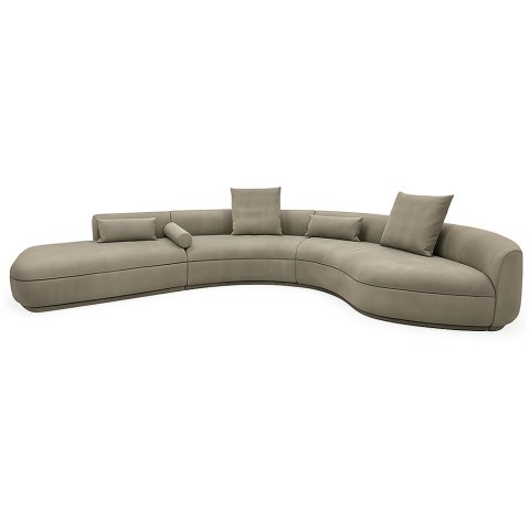 Sofa Tornio nowoczesna zaokrąglona z poduszkami AK