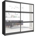 Szafa przesuwna z lustrem 230 NINO 01 szary grafit