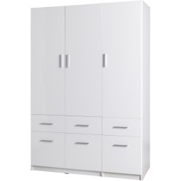 Szafa z szufladami 136cm PARMA 04 biały alpejski / biały połysk