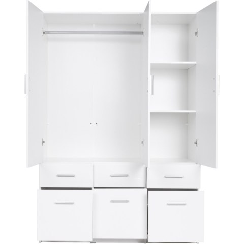 Szafa z szufladami 136cm PARMA 04 biały alpejski / biały połysk