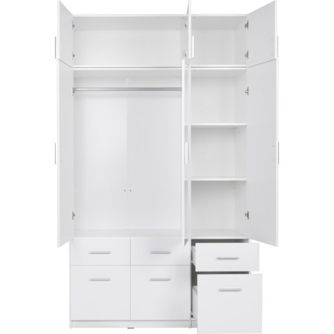 Szafa z szufladami 136cm PARMA 04 biały alpejski / biały połysk
