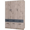 Szafa z szufladami 136cm PARMA 04 dąb wellington / grafit