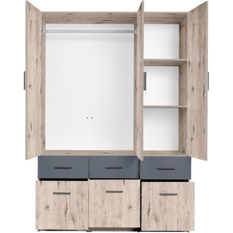 Szafa z szufladami 136cm PARMA 04 dąb wellington / grafit