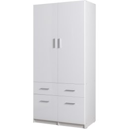 Szafa z szufladami 91cm PARMA 03 biały alpejski / biały połysk