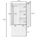 Szafa z szufladami 91cm PARMA 03 biały alpejski / biały połysk