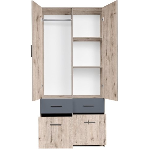 Szafa z szufladami 91cm PARMA 03 dąb wellington / grafit