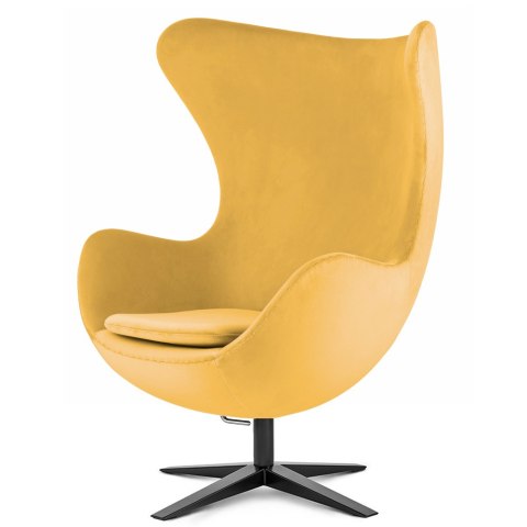 Fotel Egg Jajo Premium Velvet Treviso Aksamitny Welur obrotowy z funkcją bujania Czarna szeroka Żółty (YA999-25) Żółty (YA999-25