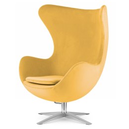 Fotel Egg Jajo Premium Velvet Treviso Aksamitny Welur obrotowy z funkcją bujania Srebrna szeroka Żółty (YA999-25) Żółty (YA999-2