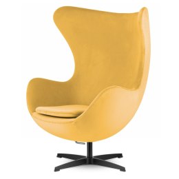 Fotel Egg Jajo Premium Velvet Treviso Aksamitny Welur obrotowy z funkcją bujania Żółty (YA999-25) Czarny Żółty (YA999-25)