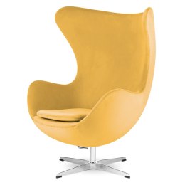 Fotel Egg Jajo Premium Velvet Treviso Aksamitny Welur obrotowy z funkcją bujania Żółty (YA999-25) Srebrny Żółty (YA999-25)