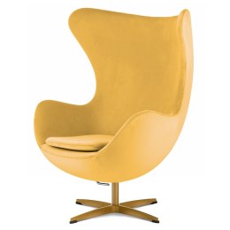 Fotel Egg Jajo Premium Velvet Treviso Aksamitny Welur obrotowy z funkcją bujania Żółty (YA999-25) Złoty Żółty (YA999-25)