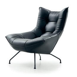 Fotel Vansbro ML czarny fotel designerski do salonu, skóra ekologiczna, nowoczesny styl wnętrz