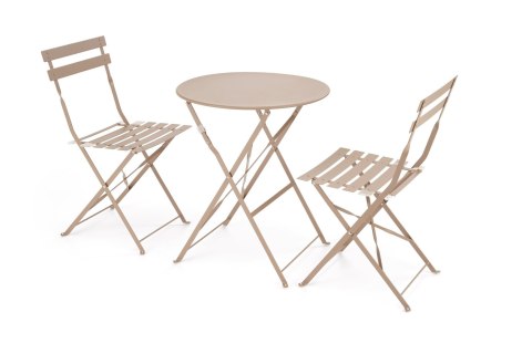 LIVORNO zestaw ogrodowy (stolik i 2 krzesła), cappuccino