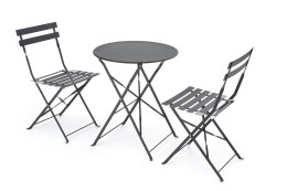 LIVORNO zestaw ogrodowy (stolik i 2 krzesła), czarny