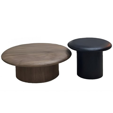 Leknes KS zestaw okrągłych drewnianych stolików kawowych