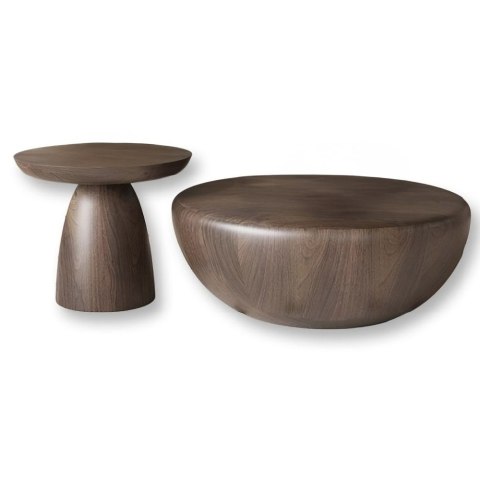 Mandal KS zestaw okrągłych drewnianych stolików kawowych