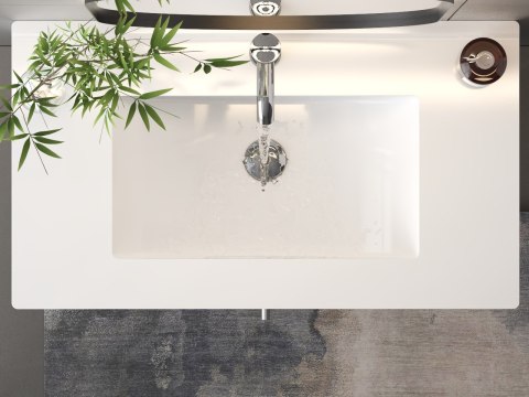 Umywalka ceramiczna RIKA 80cm biała do łazienki