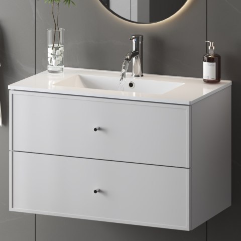 Umywalka ceramiczna RIKA 80cm biała do łazienki
