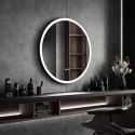 Lustro łazienkowe okrągłe ARIEL 80cm z oświetleniem LED antypara