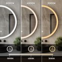 Lustro łazienkowe okrągłe ARIEL 80cm z oświetleniem LED antypara
