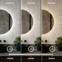 Lustro łazienkowe okrągłe KLARA 60cm z oświetleniem LED antypara