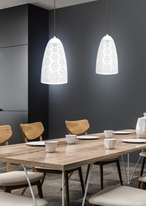 BENE LAMPA WISZĄCA 20/33 STOŻEK 1X60W E27 AŻUROWY BIAŁY