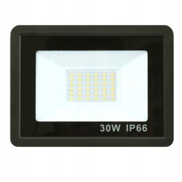 NAŚWIETLACZ HALOGEN BEZ CZUJNIKA CZARNY 30W B.ZIMNA 6000K