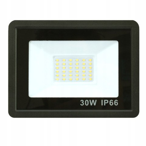 NAŚWIETLACZ HALOGEN BEZ CZUJNIKA CZARNY 30W B.ZIMNA 6000K