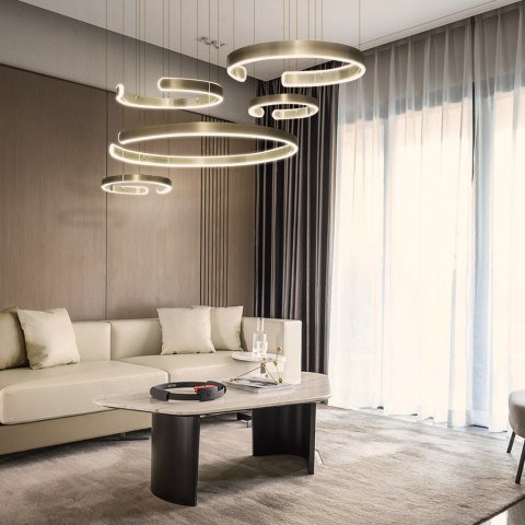 Lampa led 264W złota okręgi + Pilot DL-I02 LARA
