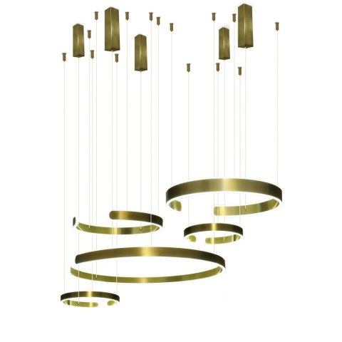 Lampa led 264W złota okręgi + Pilot DL-I02 LARA