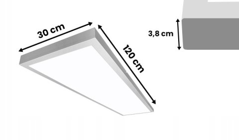Panel 120x30 natynkowy biały 40W 130 lm/W PL-E03 4000K barwa neutralna