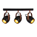 Anica lampa sufitowa listwa czarny 3x40w e14 odbłyśnik złoty