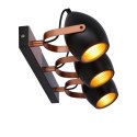 Anica lampa sufitowa listwa czarny 3x40w e14 odbłyśnik złoty